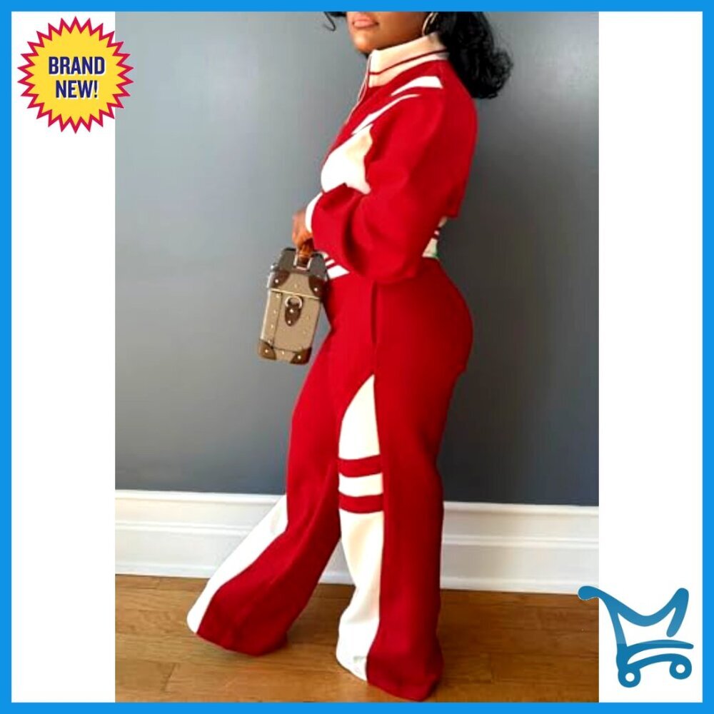 Long Sleeve Crop Top High Waist Pants Jogger Set Casual Chic Sporty Lounge Wear - Picture 4 of 7